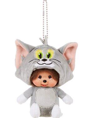 NEW Monchhichi x Tom & Jerry Tom Cosplay Plush Mascot Keychain